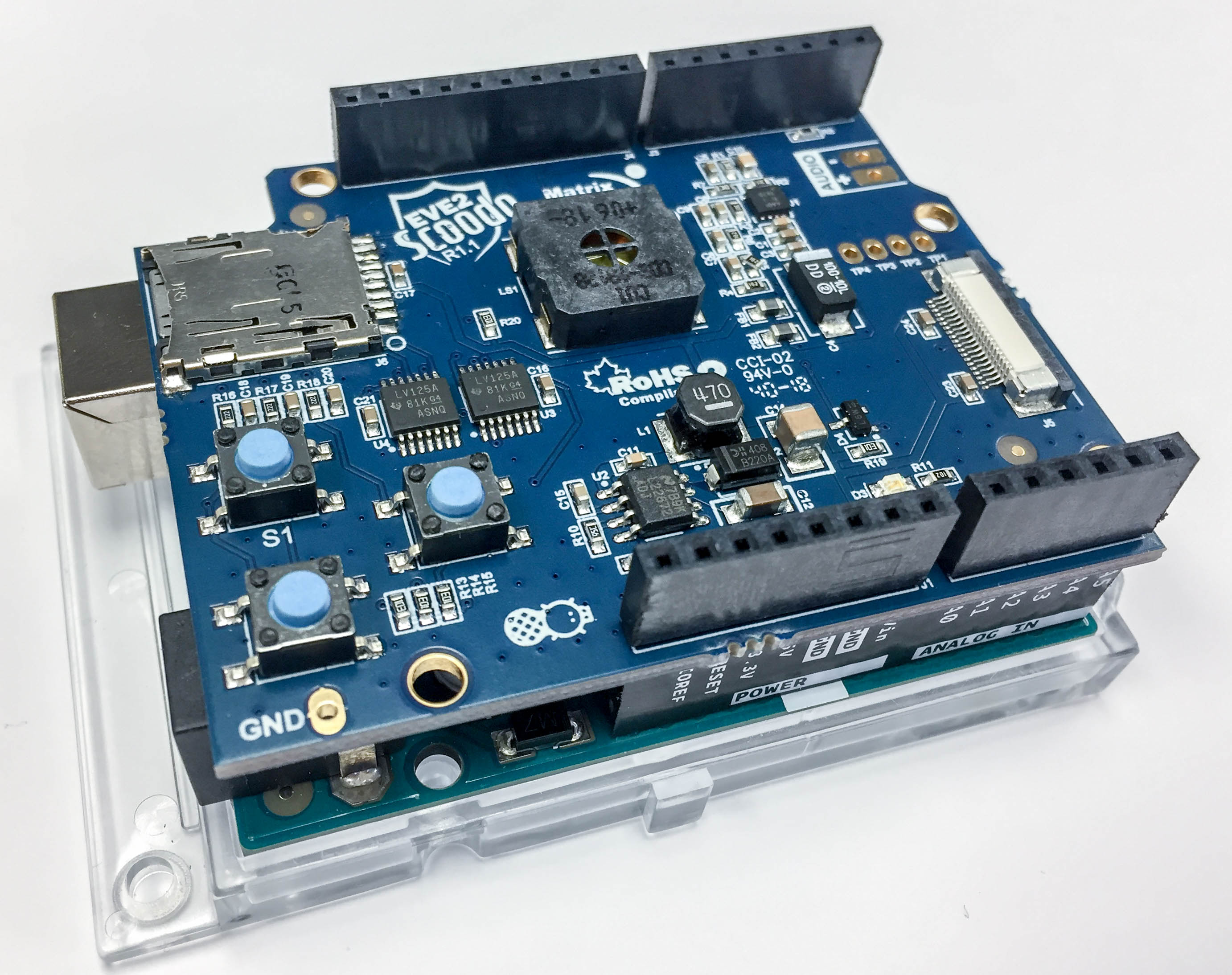 Arduino Uno, STM32 and Parallax Propeller interface module